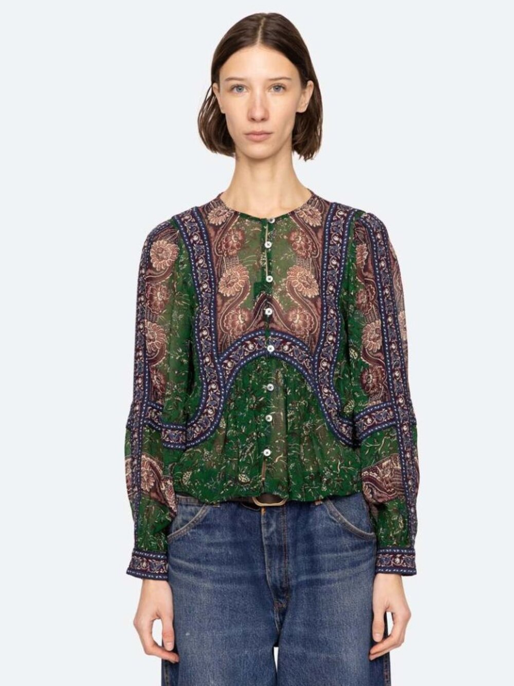 SEA NY - Melba Long Sleeve Shirt - Size S